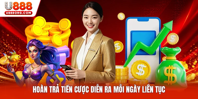 Hoàn trả tiền cược diễn ra mỗi ngày liên tục